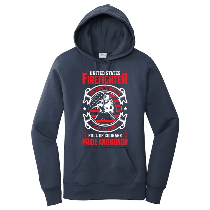 United States Firefighter We Run Towards Firefighters Dad Gift Women's Pullover Hoodie