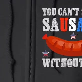 USA Sausage Funny 4th Of July Men Women Full Zip Hoodie