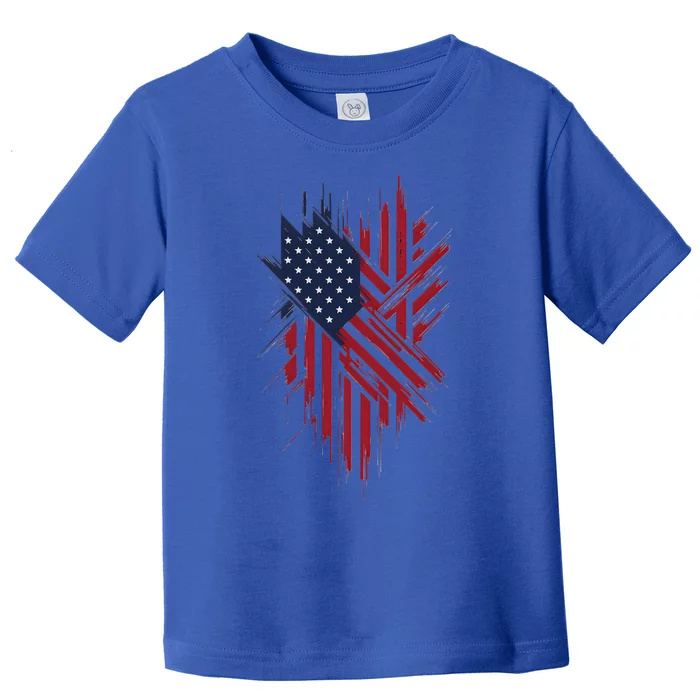 United States Flag Integrated With A Modern Artistic Twist Toddler T-Shirt