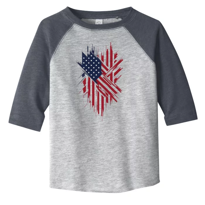 United States Flag Integrated With A Modern Artistic Twist Toddler Fine Jersey T-Shirt