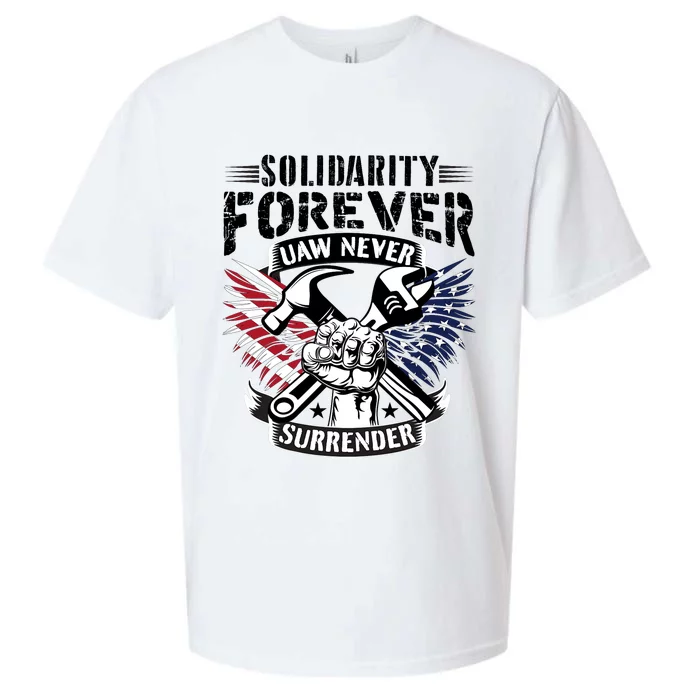 USA Solidarity Forever UAW Never Surrender UAW Union Strong Sueded Cloud Jersey T-Shirt