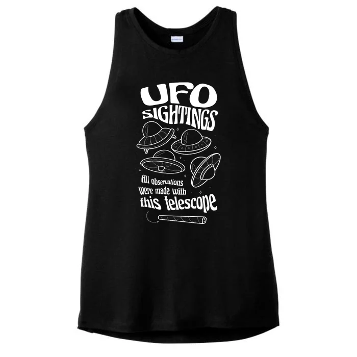 UFO Sightings Funny Ladies Tri-Blend Wicking Tank