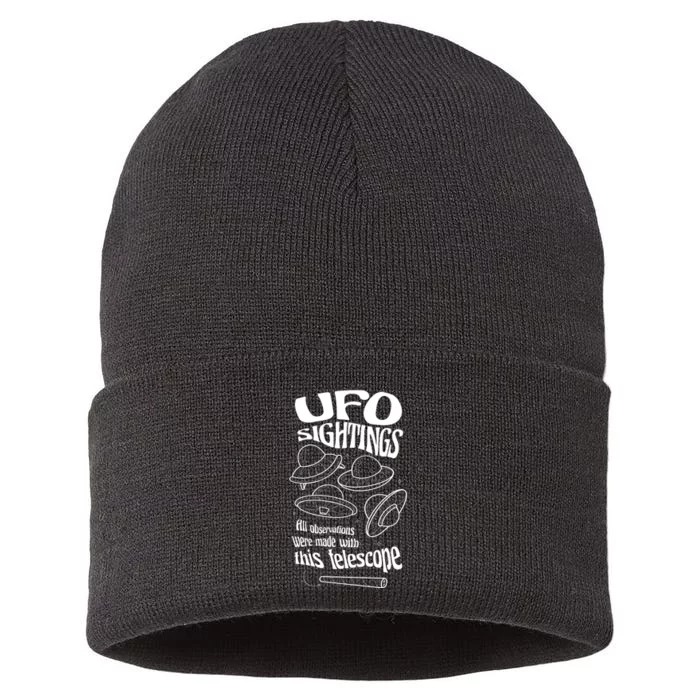 UFO Sightings Funny Sustainable Knit Beanie