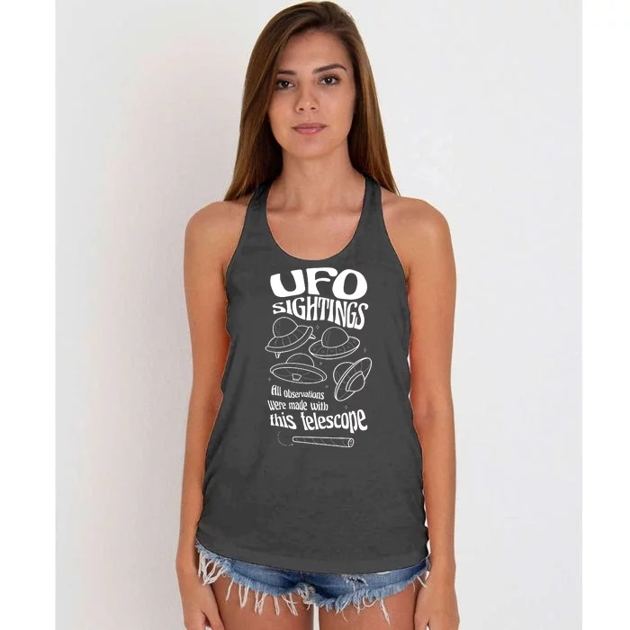 UFO Sightings Funny Women's Knotted Racerback Tank