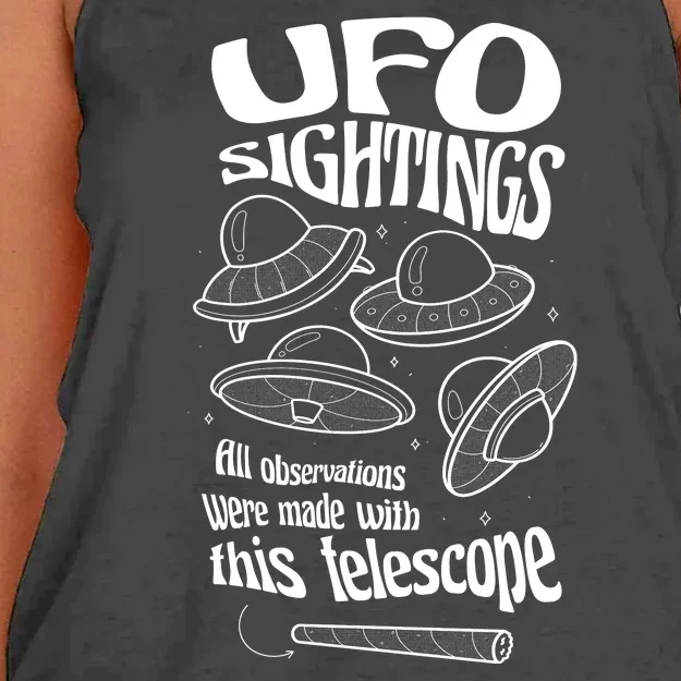 UFO Sightings Funny Women's Knotted Racerback Tank