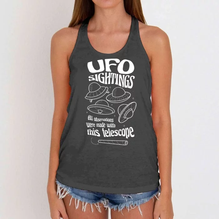 UFO Sightings Funny Women's Knotted Racerback Tank