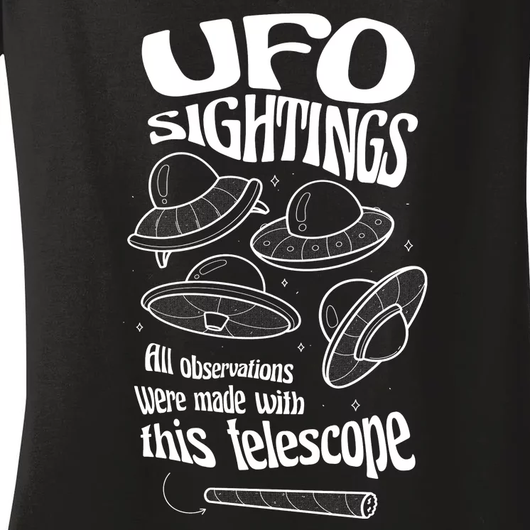 UFO Sightings Funny Women's V-Neck T-Shirt