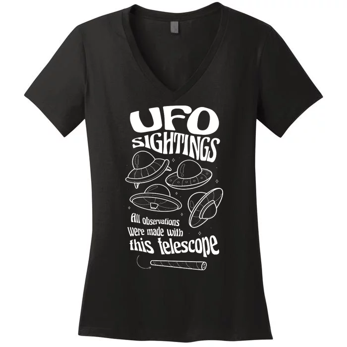 UFO Sightings Funny Women's V-Neck T-Shirt