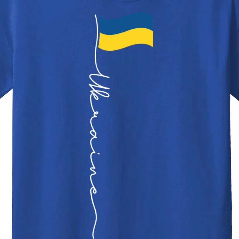 Ukraine Signature Flag Pole Meaningful Gift Patriotic Ukrainian Flag Funny Gift Kids T-Shirt