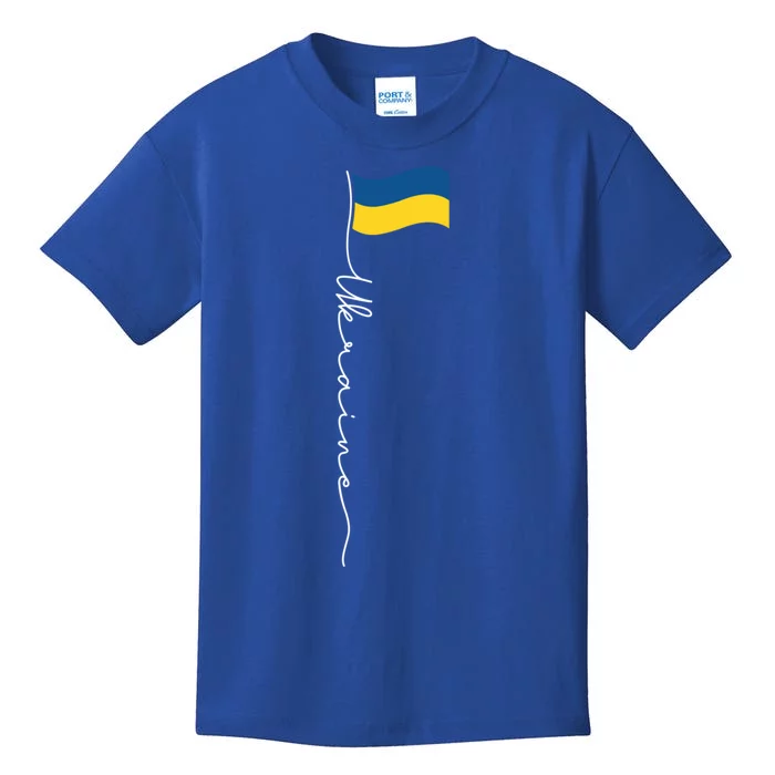 Ukraine Signature Flag Pole Meaningful Gift Patriotic Ukrainian Flag Funny Gift Kids T-Shirt