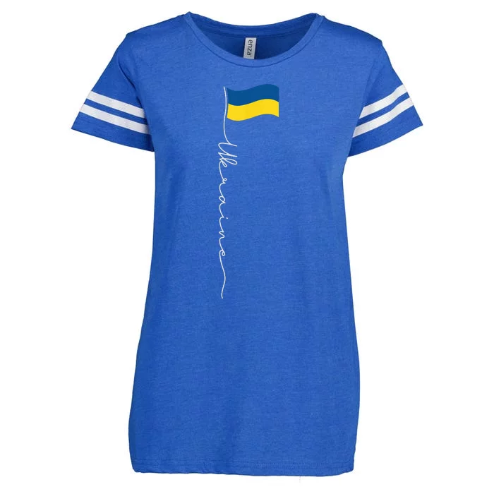 Ukraine Signature Flag Pole Enza Ladies Jersey Football T-Shirt