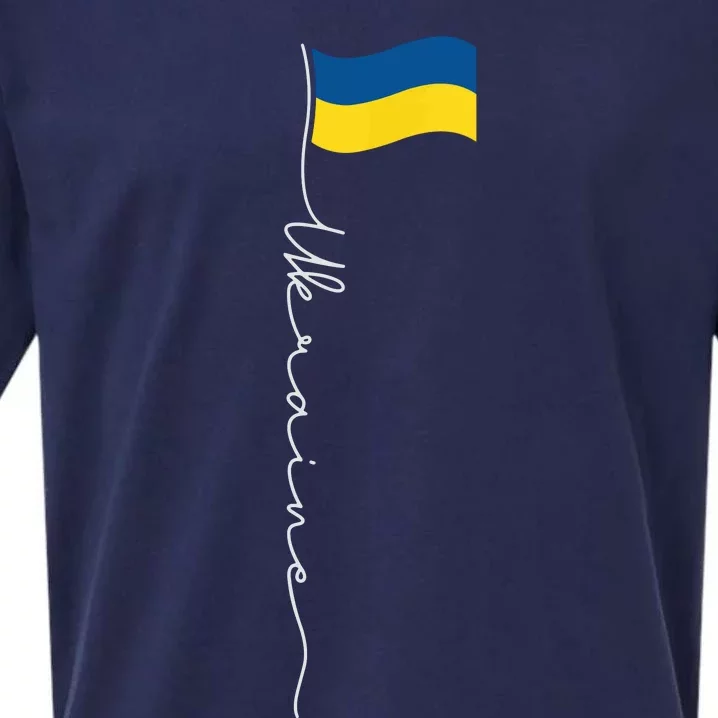 Ukraine Signature Flag Pole Sueded Cloud Jersey T-Shirt