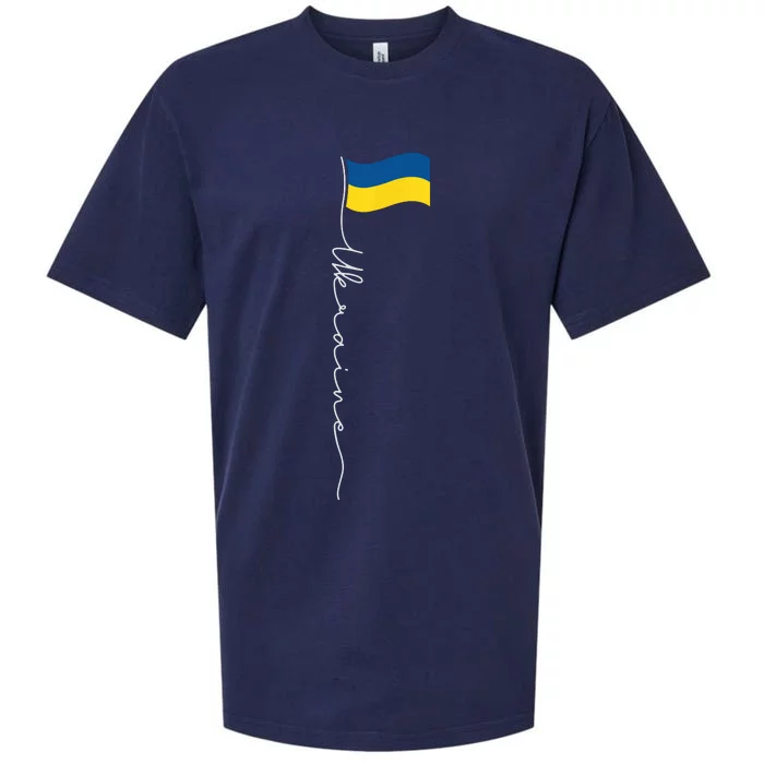 Ukraine Signature Flag Pole Sueded Cloud Jersey T-Shirt