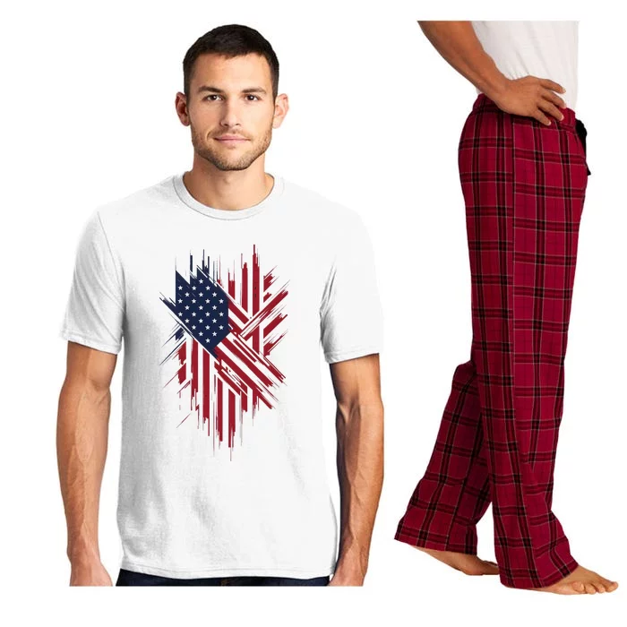 United States Flag Integrated With A Modern Pajama Set