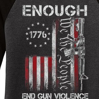 Uvalde Stop Gun Violence End Gun Violence Women’s Tri-Blend 3/4-Sleeve Raglan Shirt