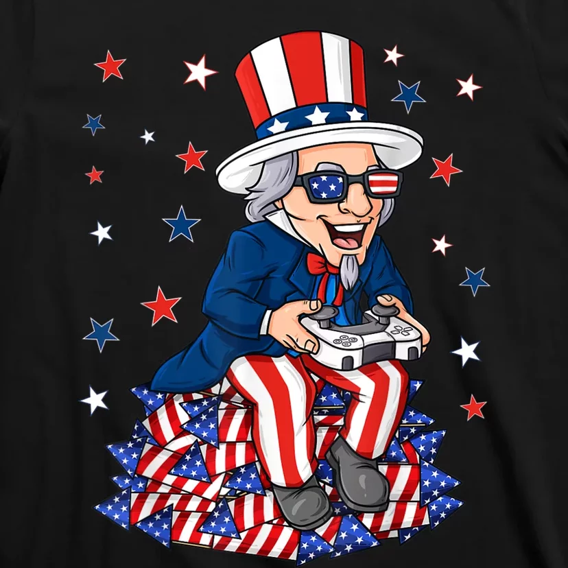 Uncle Sam Game Controller 4th Of July Boy Teens Gamer T-Shirt