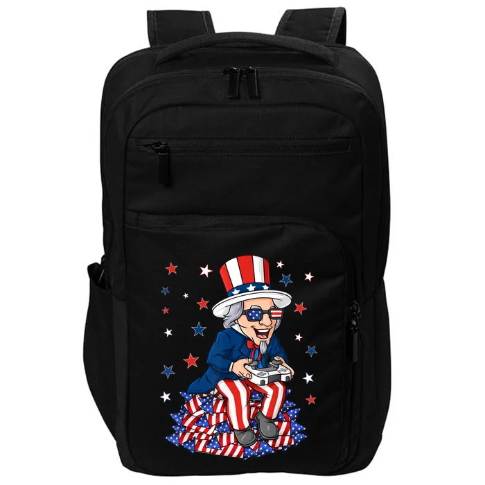 Uncle Sam Game Controller 4th Of July Boy Teens Gamer Impact Tech Backpack