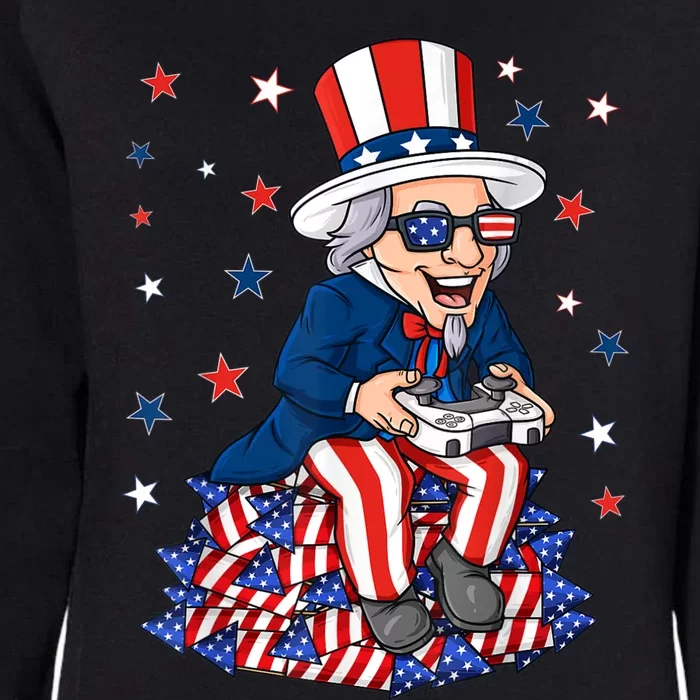 Uncle Sam Game Controller 4th Of July Boy Teens Gamer Womens California Wash Sweatshirt