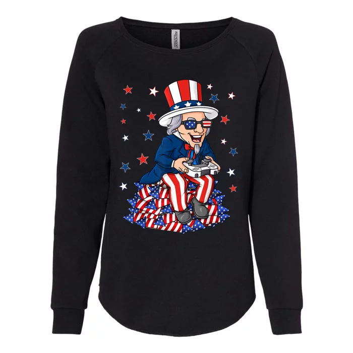 Uncle Sam Game Controller 4th Of July Boy Teens Gamer Womens California Wash Sweatshirt