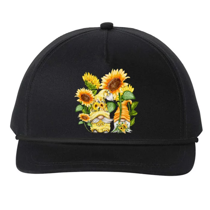 Unique Sunflower Gnome For Women And Hippies Floral Snapback Five-Panel Rope Hat