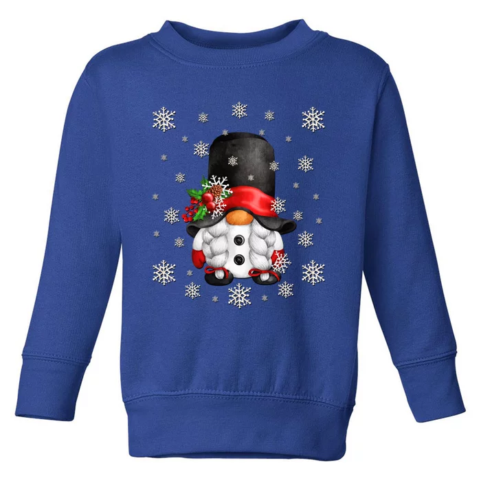 Unique Snow Gnome Aesthetic Snowflake For Winter Grandma Gift Toddler Sweatshirt