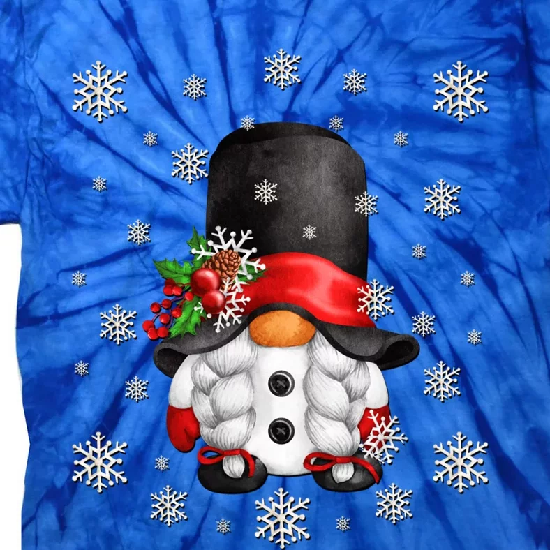 Unique Snow Gnome Aesthetic Snowflake For Winter Grandma Gift Tie-Dye T-Shirt