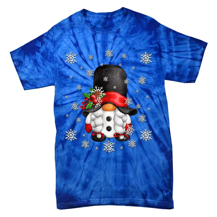 Unique Snow Gnome Aesthetic Snowflake For Winter Grandma Gift Tie-Dye T-Shirt