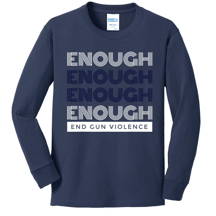 Uvalde Stop Gun Violence Enough End Gun Violence Kids Long Sleeve Shirt