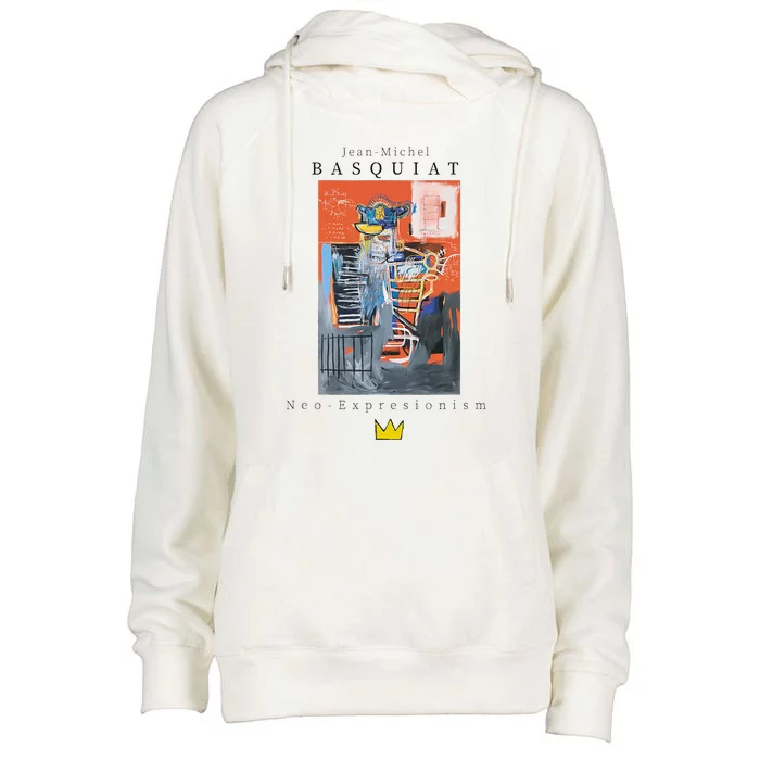 Urban Streetwear Graphics Basquiat Art Abstract Womens Funnel Neck Pullover Hood