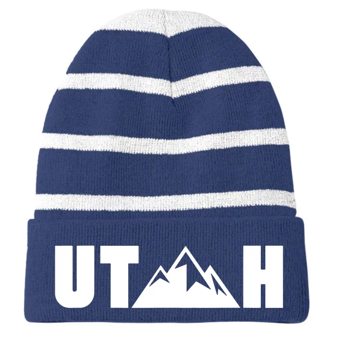 Utah State Gift Striped Beanie with Solid Band