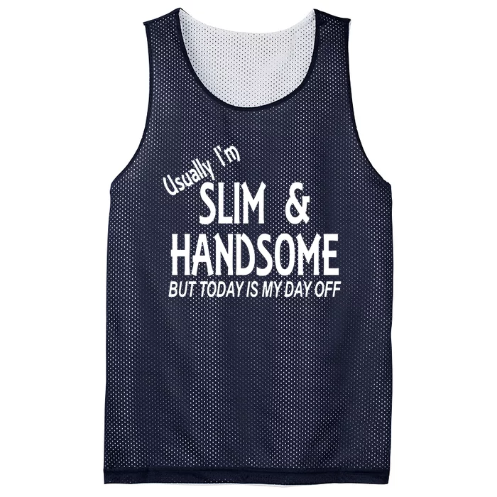 Usually Slim & Handsome Novelty Mesh Reversible Basketball Jersey Tank