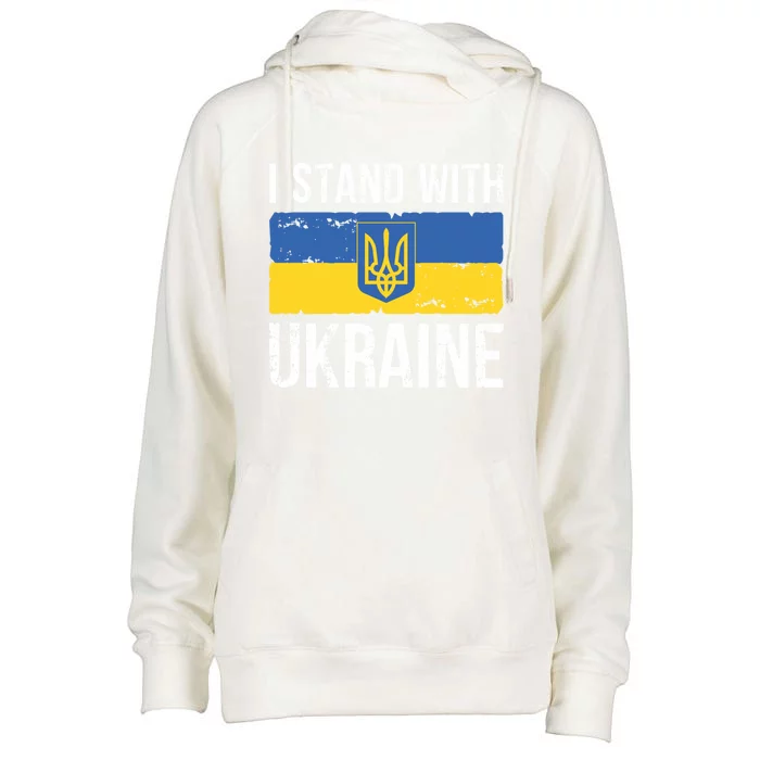 Ukrainians Support I Stand With Ukraine Flag Tees Cool Gift Womens Funnel Neck Pullover Hood