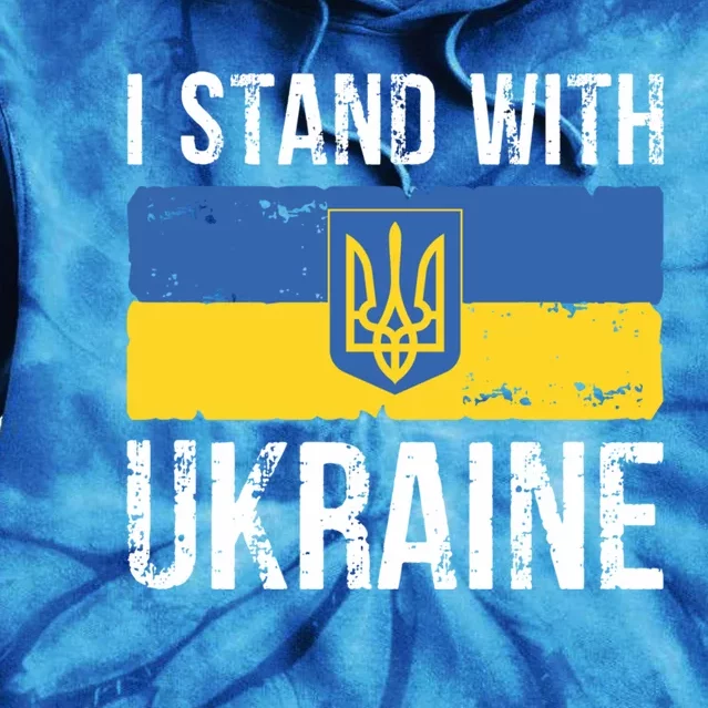 Ukrainians Support I Stand With Ukraine Flag Tees Cool Gift Tie Dye Hoodie