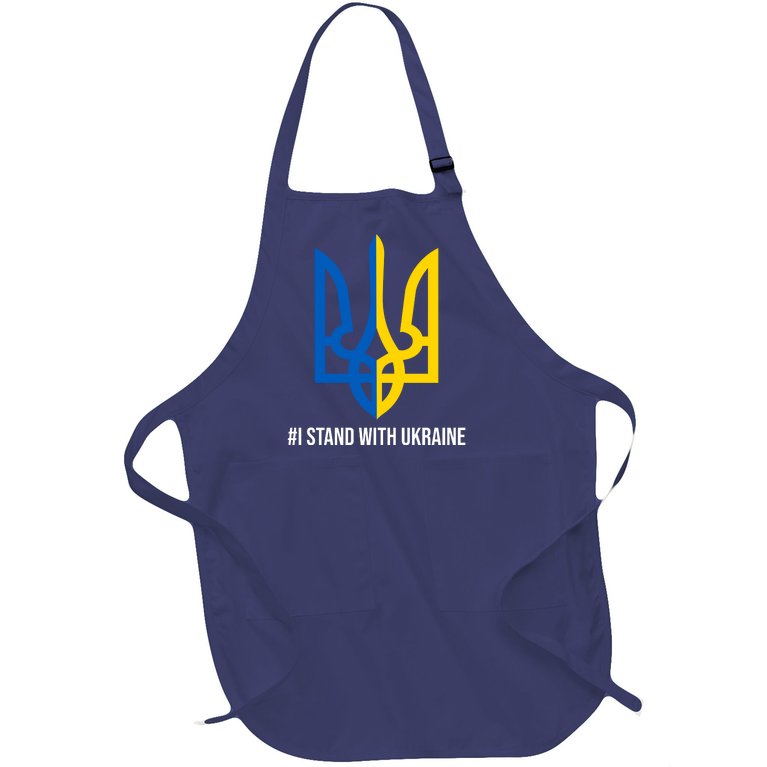 Ukraine Strong I Stand With Ukraine Full-Length Apron With Pockets