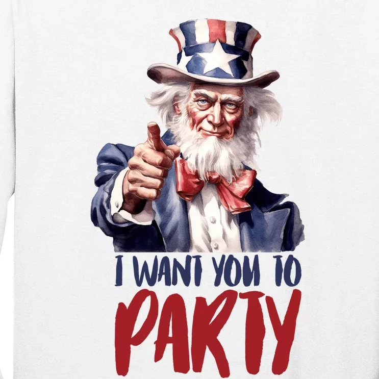 Uncle Sam I Want You To Party Tall Long Sleeve T-Shirt