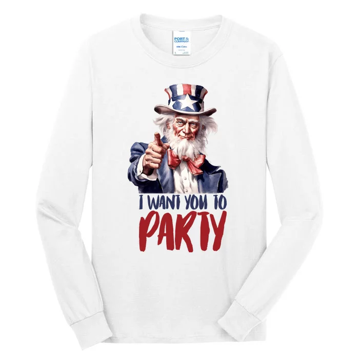 Uncle Sam I Want You To Party Tall Long Sleeve T-Shirt