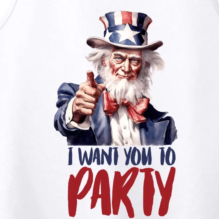 Uncle Sam I Want You To Party Performance Tank