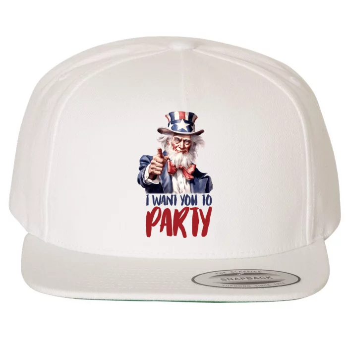 Uncle Sam I Want You To Party Wool Snapback Cap