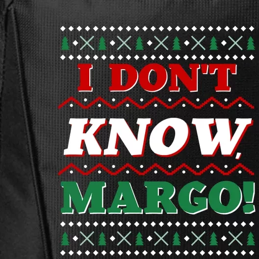 Ugly Sweater I Don't Know Margo Funny Christmas City Backpack