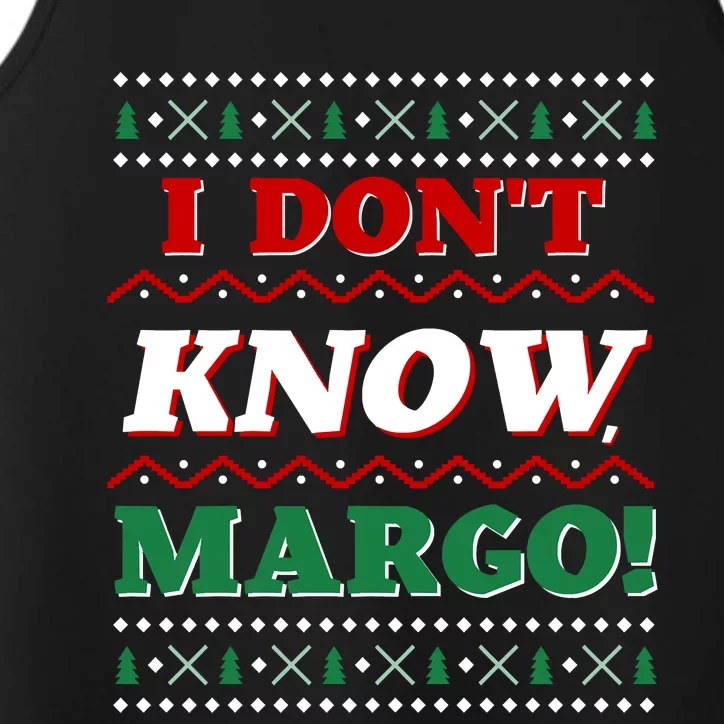 Ugly Sweater I Don't Know Margo Funny Christmas Performance Tank