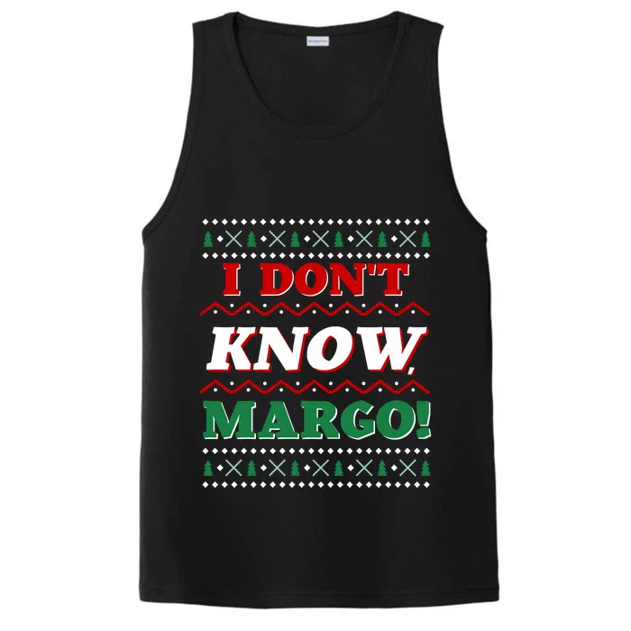 Ugly Sweater I Don't Know Margo Funny Christmas Performance Tank