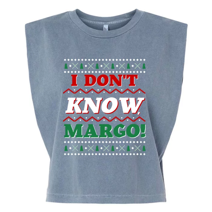 Ugly Sweater I Don't Know Margo Funny Christmas Garment-Dyed Women's Muscle Tee