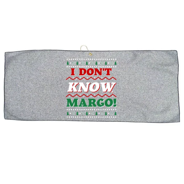 Ugly Sweater I Don't Know Margo Funny Christmas Large Microfiber Waffle Golf Towel