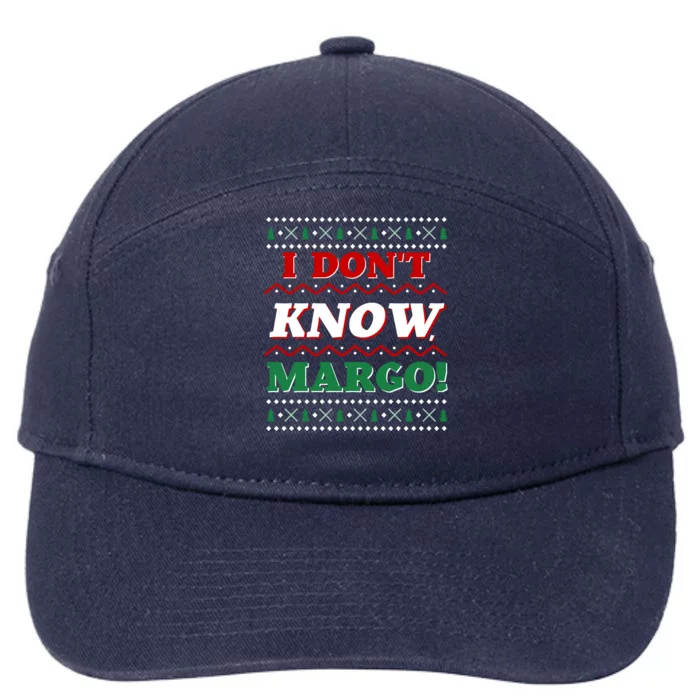 Ugly Sweater I Don't Know Margo Funny Christmas 7-Panel Snapback Hat