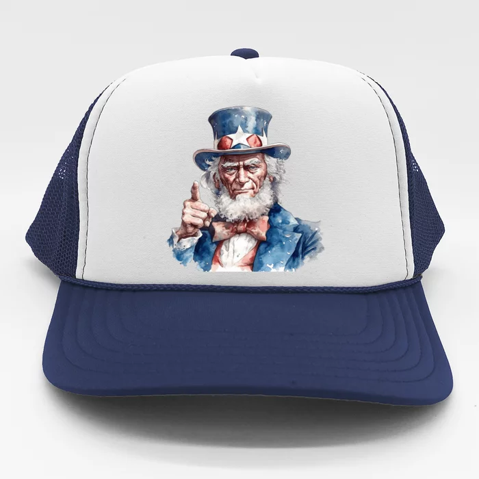 Uncle Sam I Want You Independence Day Trucker Hat