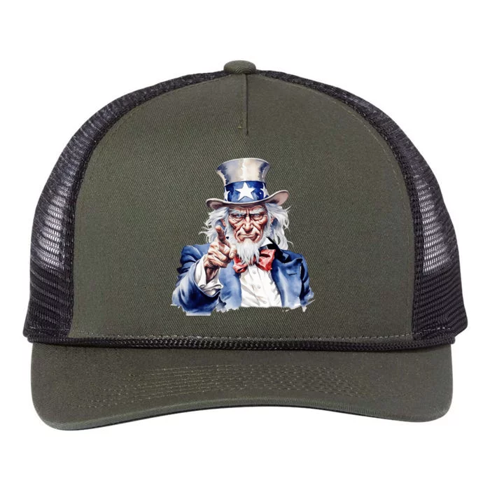 Uncle Sam I Want You | Uncle Sam Day Retro Rope Trucker Hat Cap