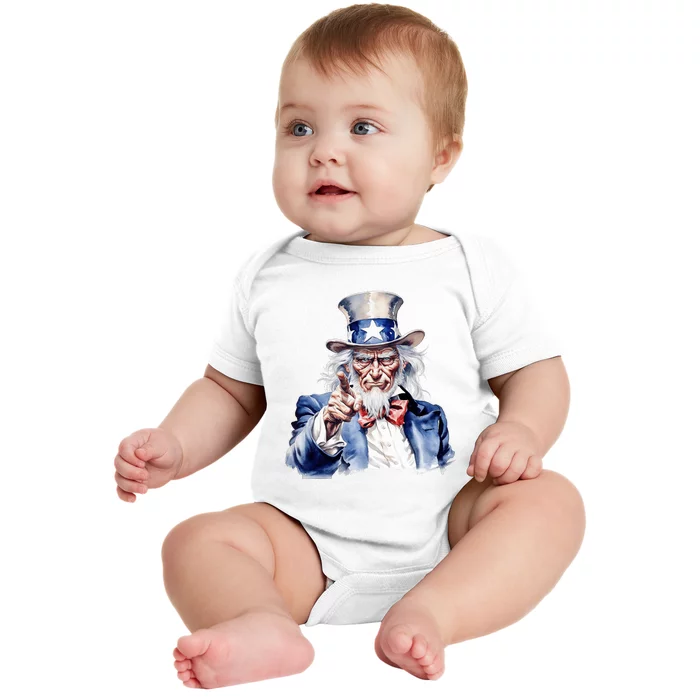 Uncle Sam I Want You | Uncle Sam Day Baby Bodysuit