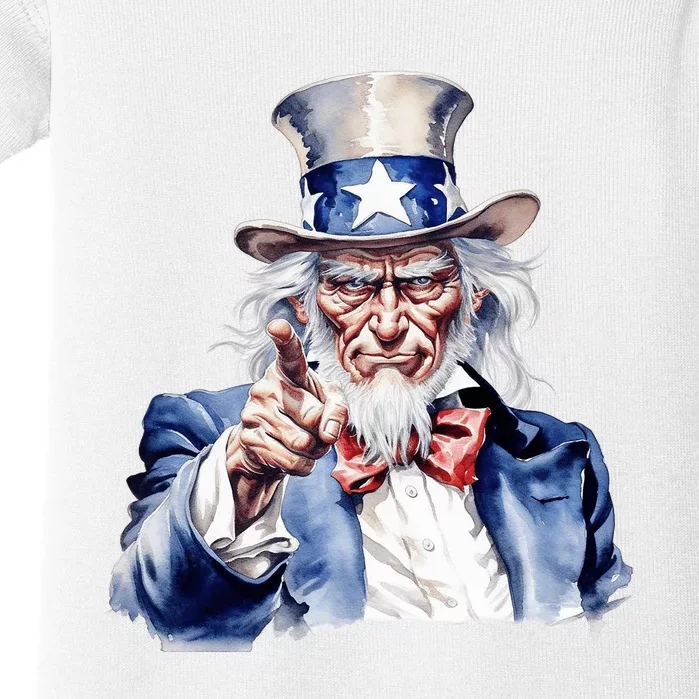 Uncle Sam I Want You | Uncle Sam Day Baby Bodysuit