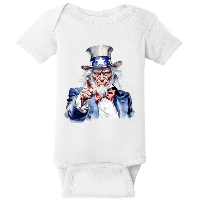 Uncle Sam I Want You | Uncle Sam Day Baby Bodysuit