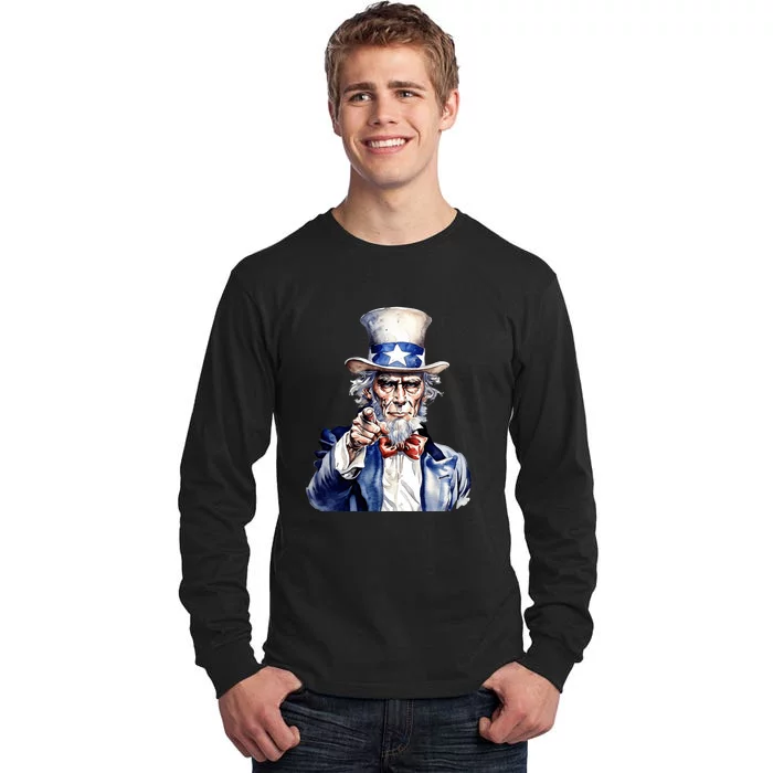 Uncle Sam I Want You | Uncle Sam Day Tall Long Sleeve T-Shirt